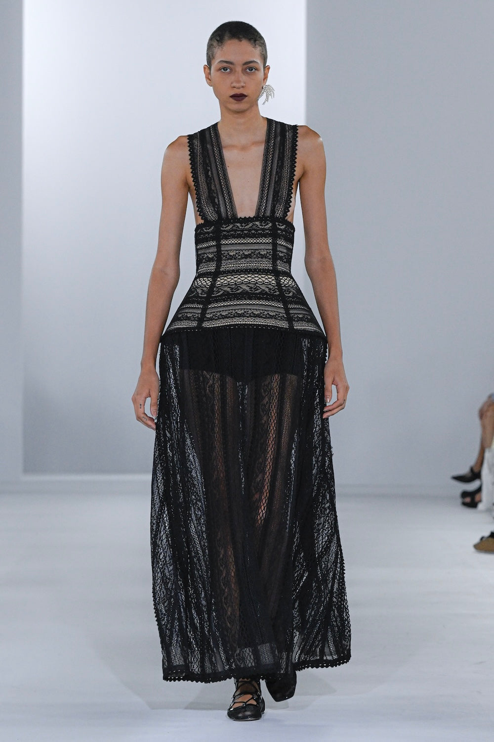 LACE PATCHWORK HALTER DRESS - FETICO
