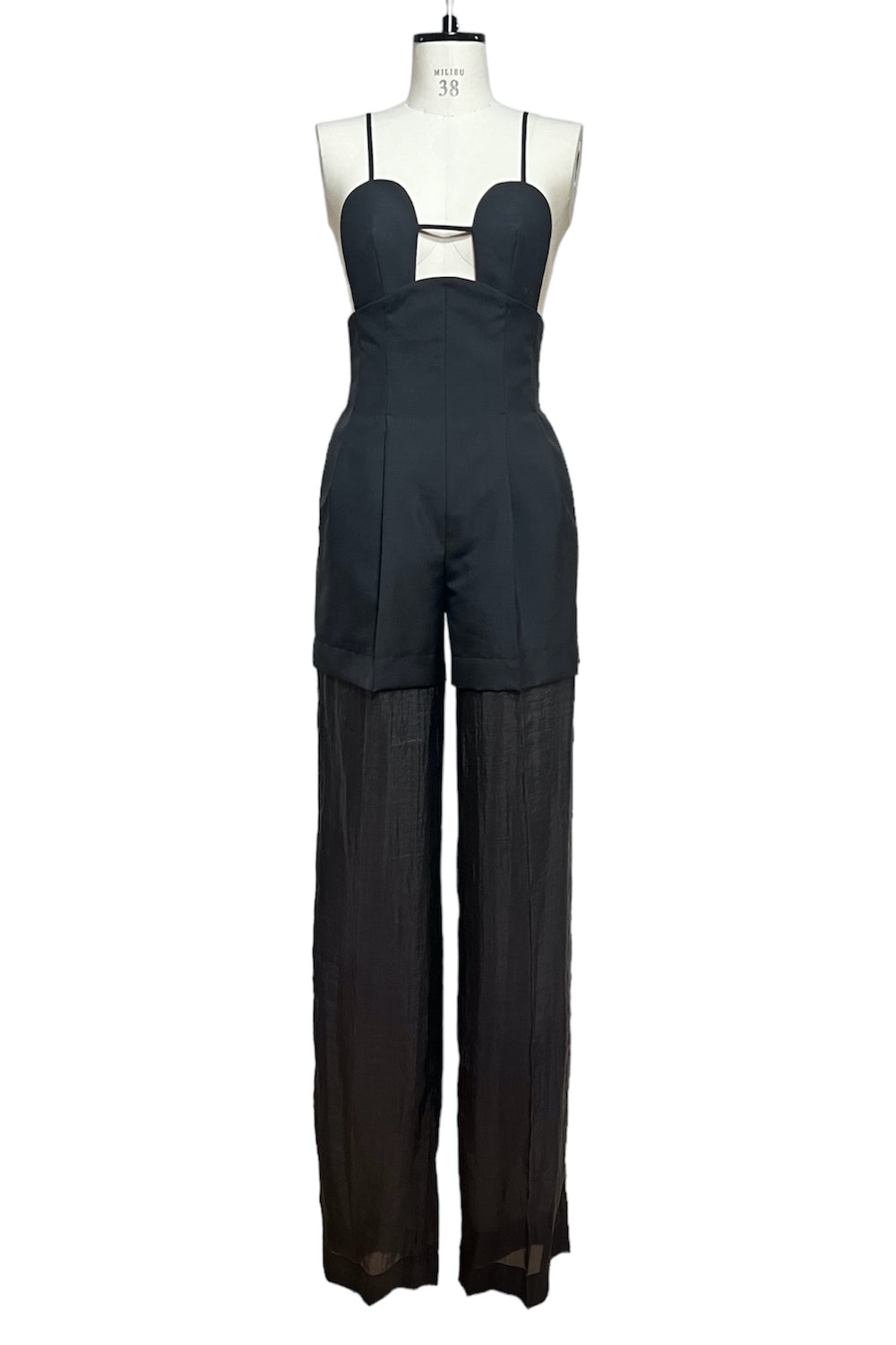 ORGANZA PANELED 2WAY BRA JUMPSUIT - FETICO