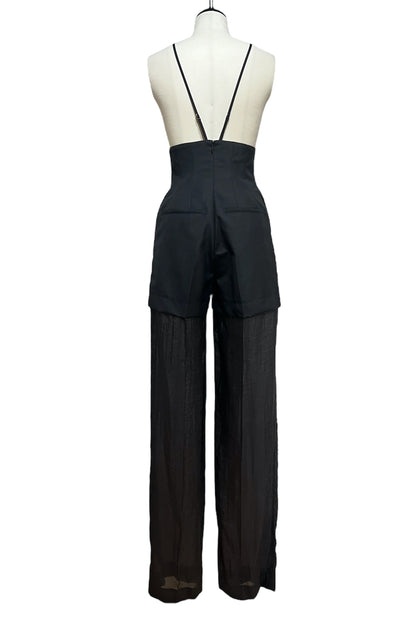 ORGANZA PANELED 2WAY BRA JUMPSUIT - FETICO