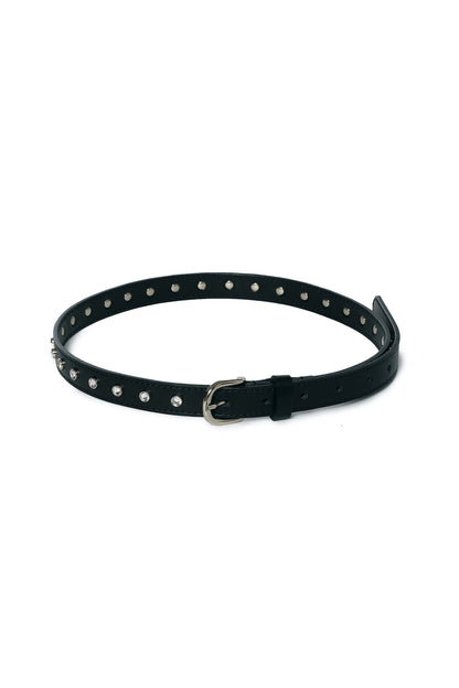 RHINESTONE-EMBELLISHED SKINNY BELT - FETICO