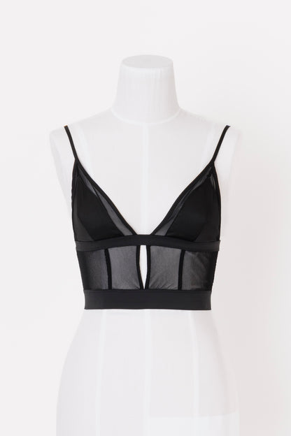 SATIN & MESH COMBINED CAMI TOP - FETICO