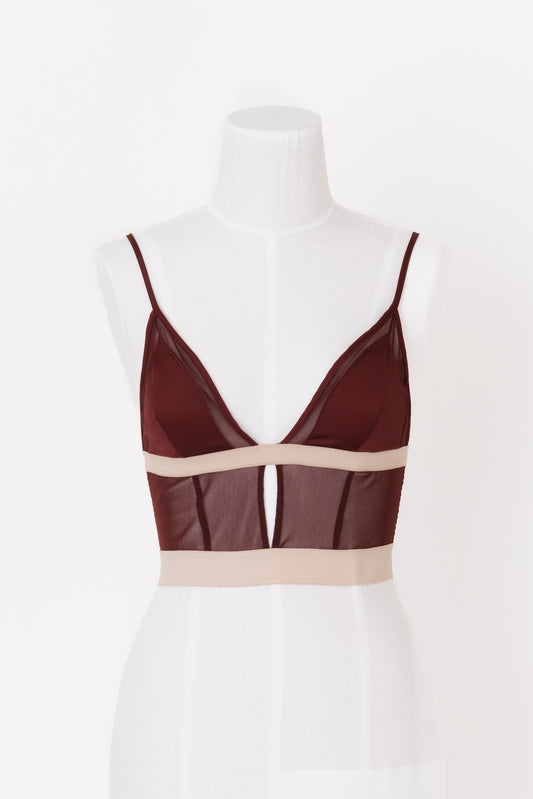 SATIN & MESH COMBINED CAMI TOP - FETICO