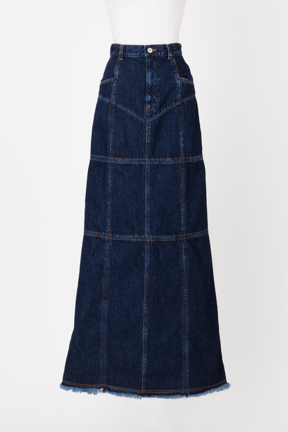 DENIM SLIT MAXI SKIRT - FETICO