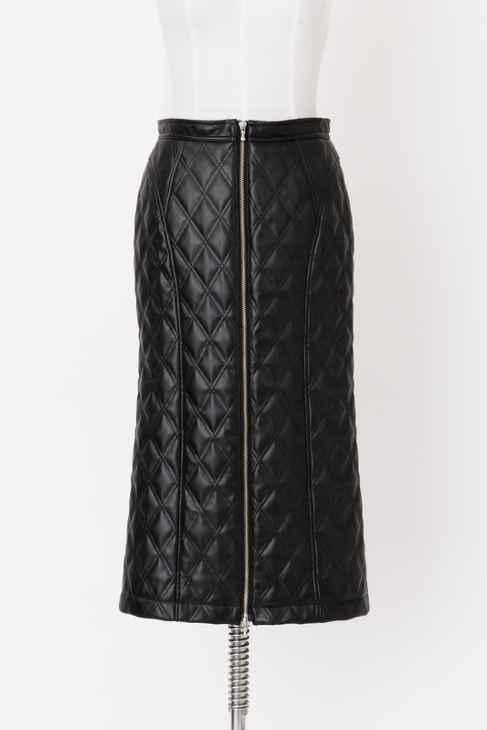 FAUX-LEATHER QUILTED SKIRT - FETICO