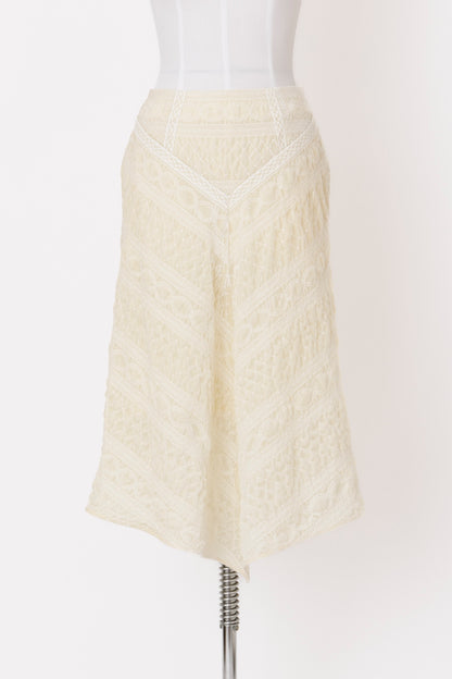 VELVET EMBROIDERED SKIRT - FETICO