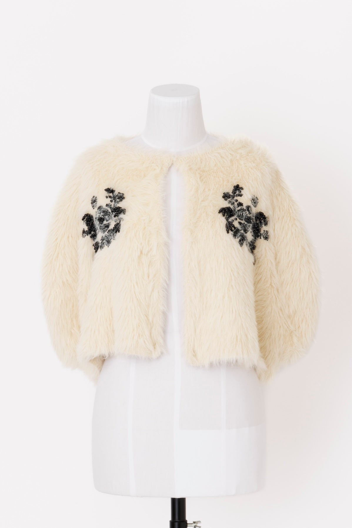 FUR KNIT BEAD EMBROIDERED BOLERO - FETICO