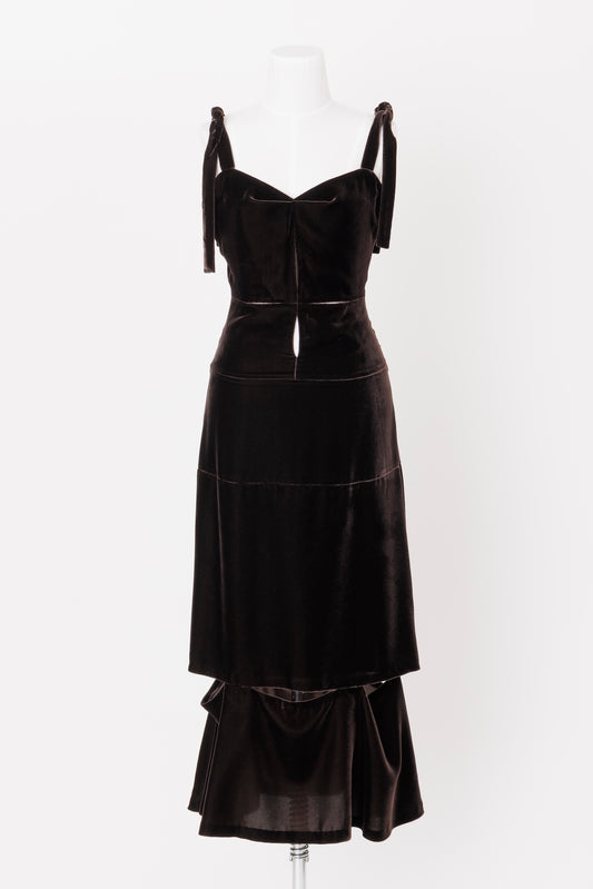 VELVET SLIT DRESS - FETICO