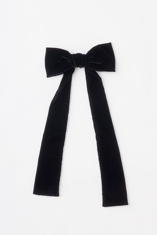 VELVET LONG BOW HAIR CLIP - FETICO