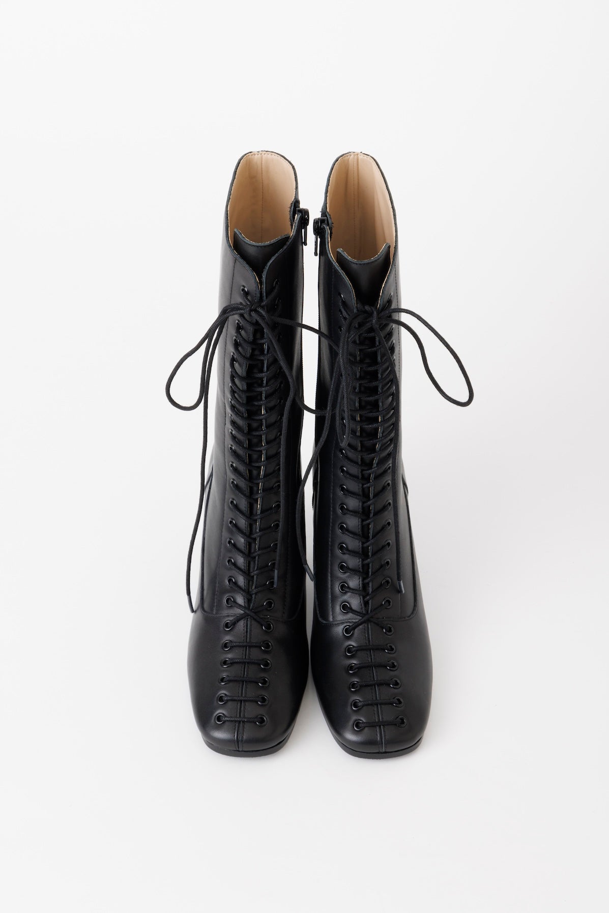 VICTORIAN LACE-UP LEATHER BOOTS - FETICO