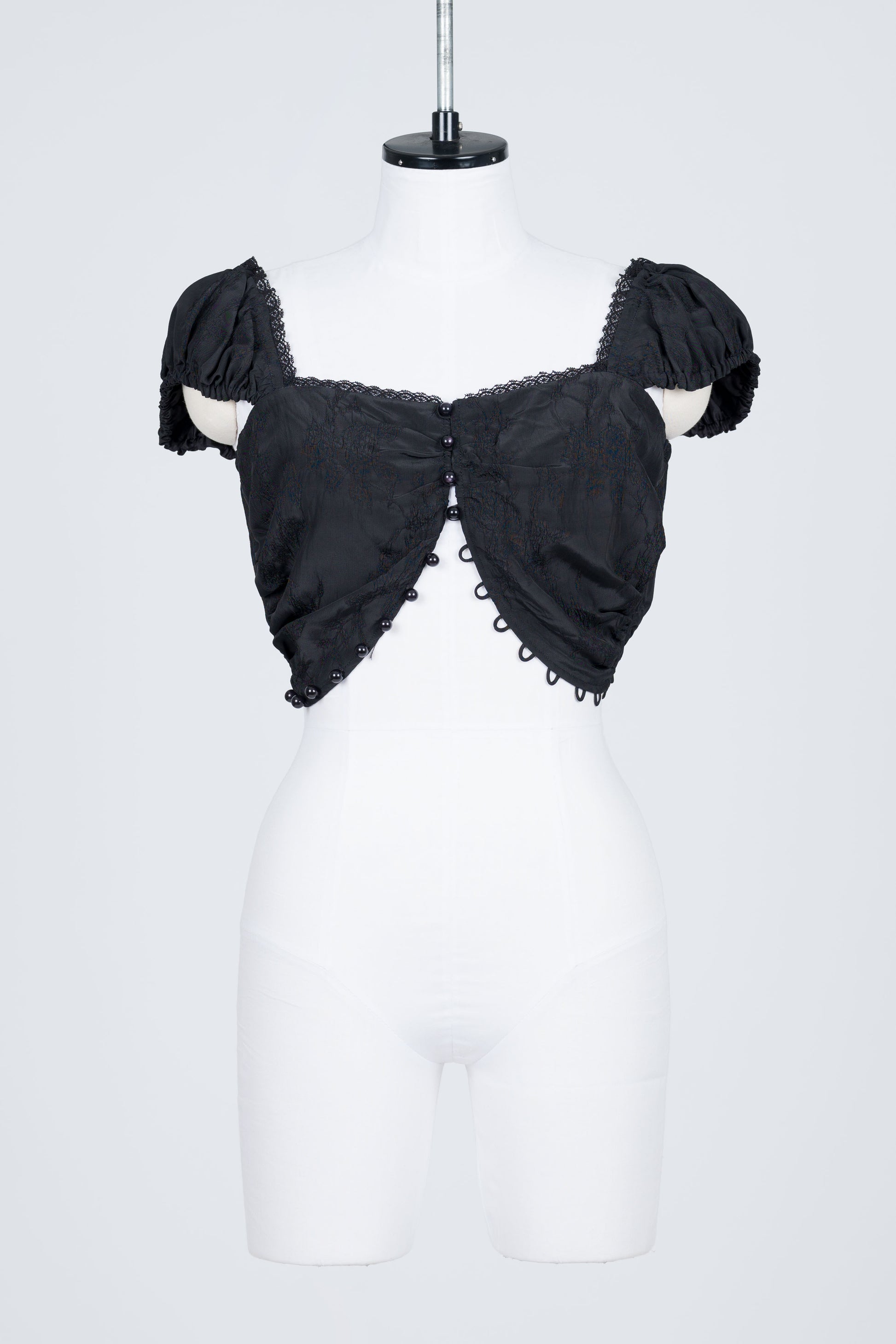 ROSE JACQUARD CROPPED BLOUSE - FETICO