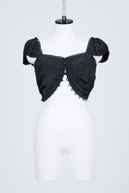 ROSE JACQUARD CROPPED BLOUSE - FETICO