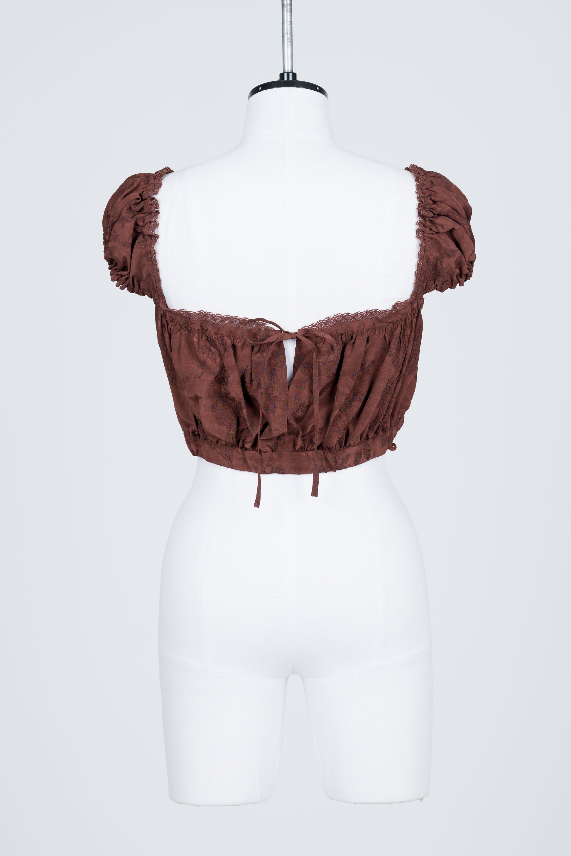ROSE JACQUARD CROPPED BLOUSE - FETICO