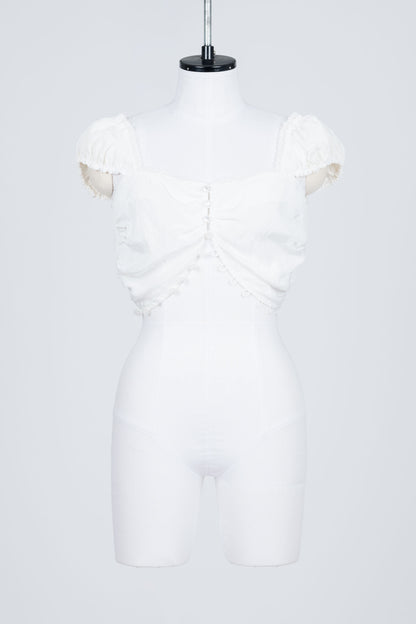 ROSE JACQUARD CROPPED BLOUSE - FETICO