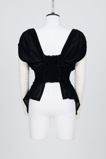 VELVET TULLE SHIRRING TOP - FETICO