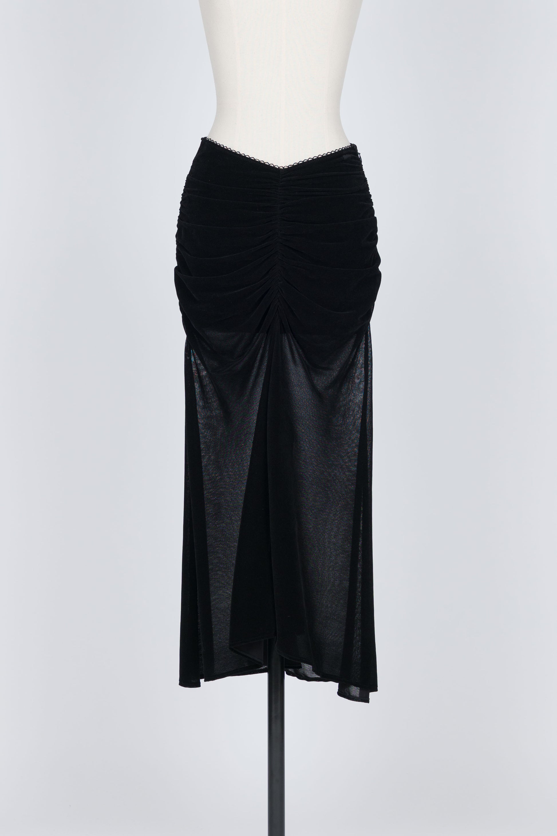 VELVET TULLE GATHERED SKIRT - FETICO