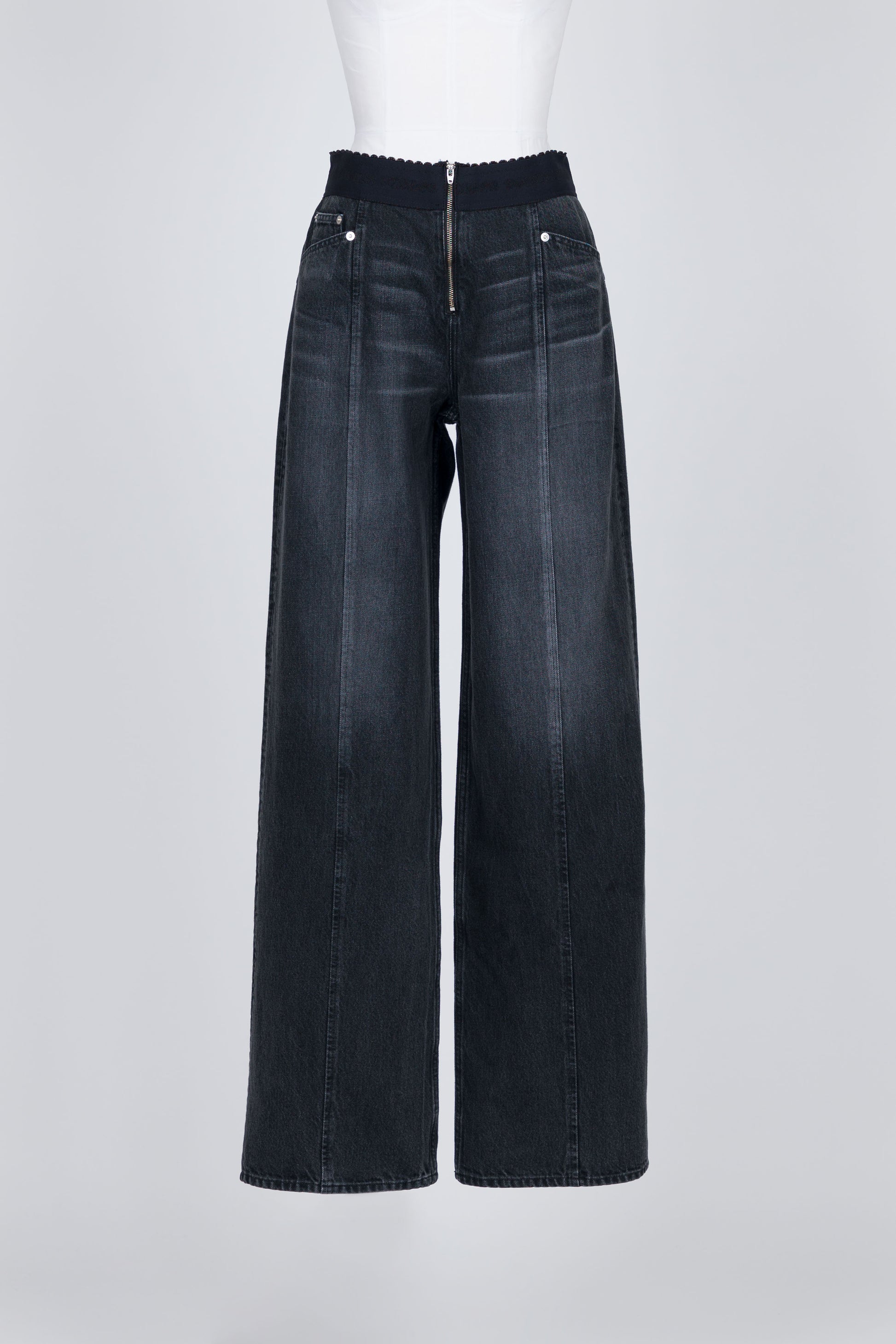 ORGANIC COTTON DENIM WIDE-LEG JEANS - FETICO