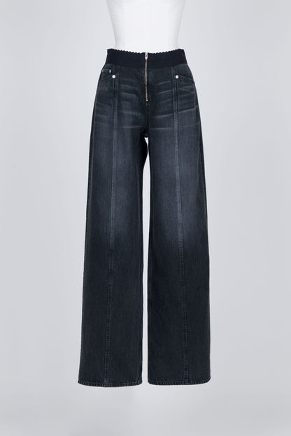 ORGANIC COTTON DENIM WIDE-LEG JEANS - FETICO