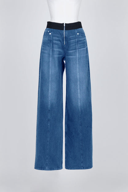 ORGANIC COTTON DENIM WIDE-LEG JEANS - FETICO