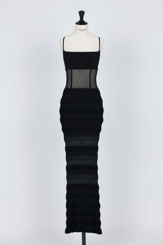 STRIPE KNIT CAMI DRESS - FETICO
