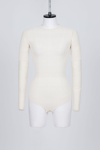 STRETCH LACE KNIT BODYSUIT - FETICO