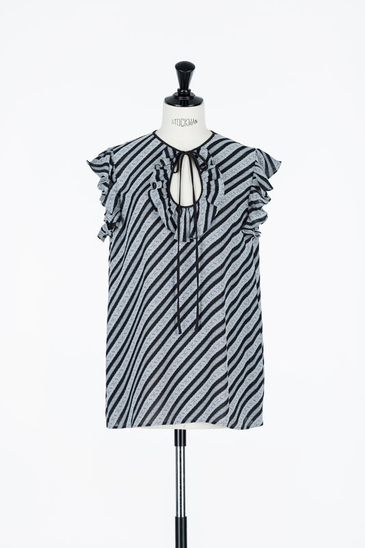 LACE JAQUARD STRIPE TOP - FETICO