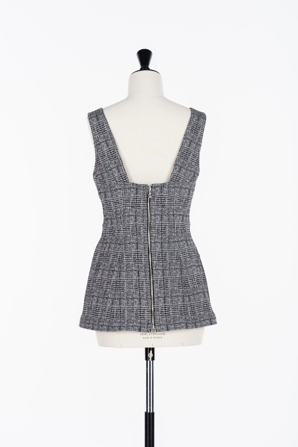 GLEN CHECK LACE UP VEST - FETICO