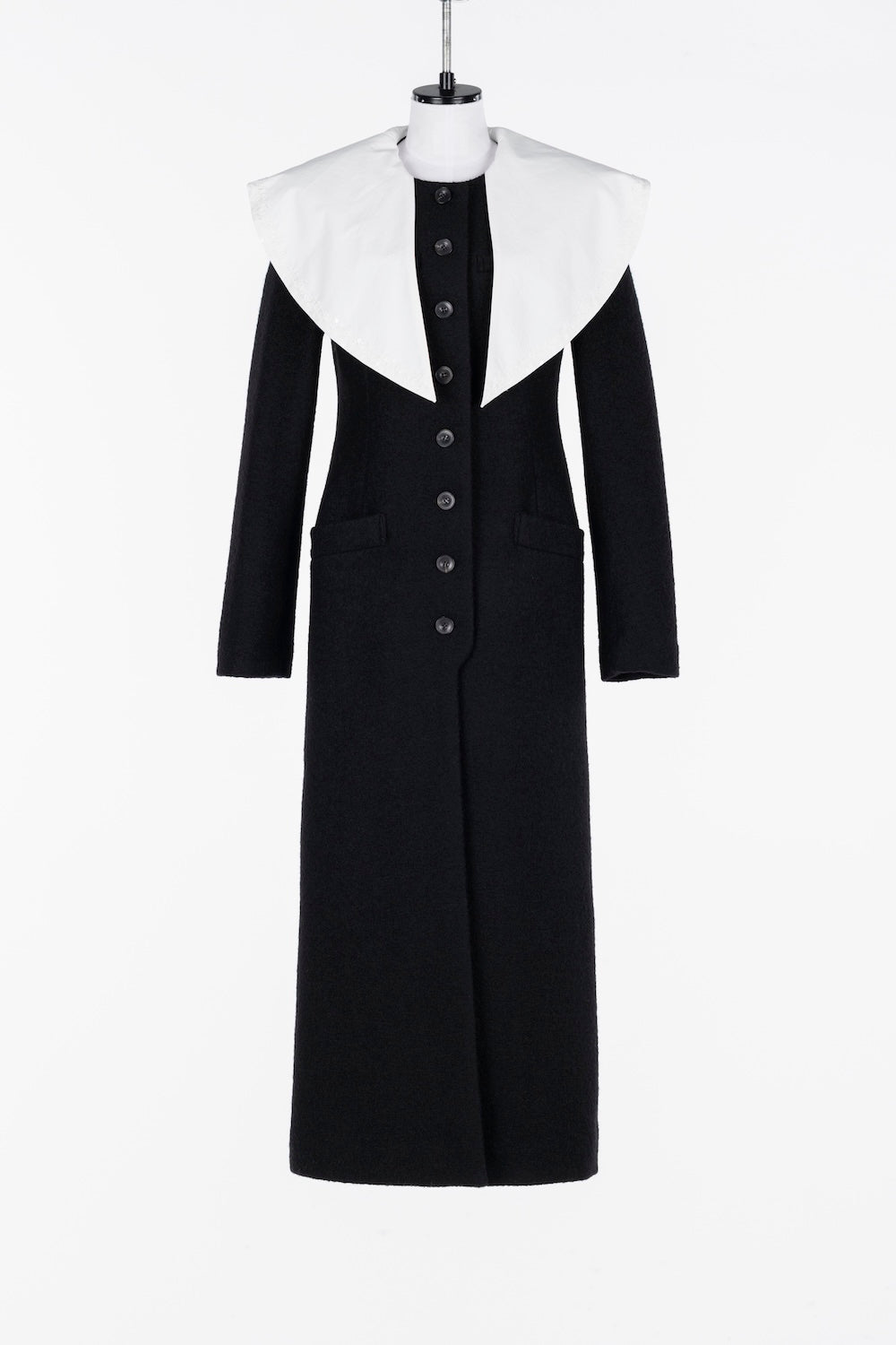 SINGLE BREASTED BOUCLE WOOL COAT - FETICO