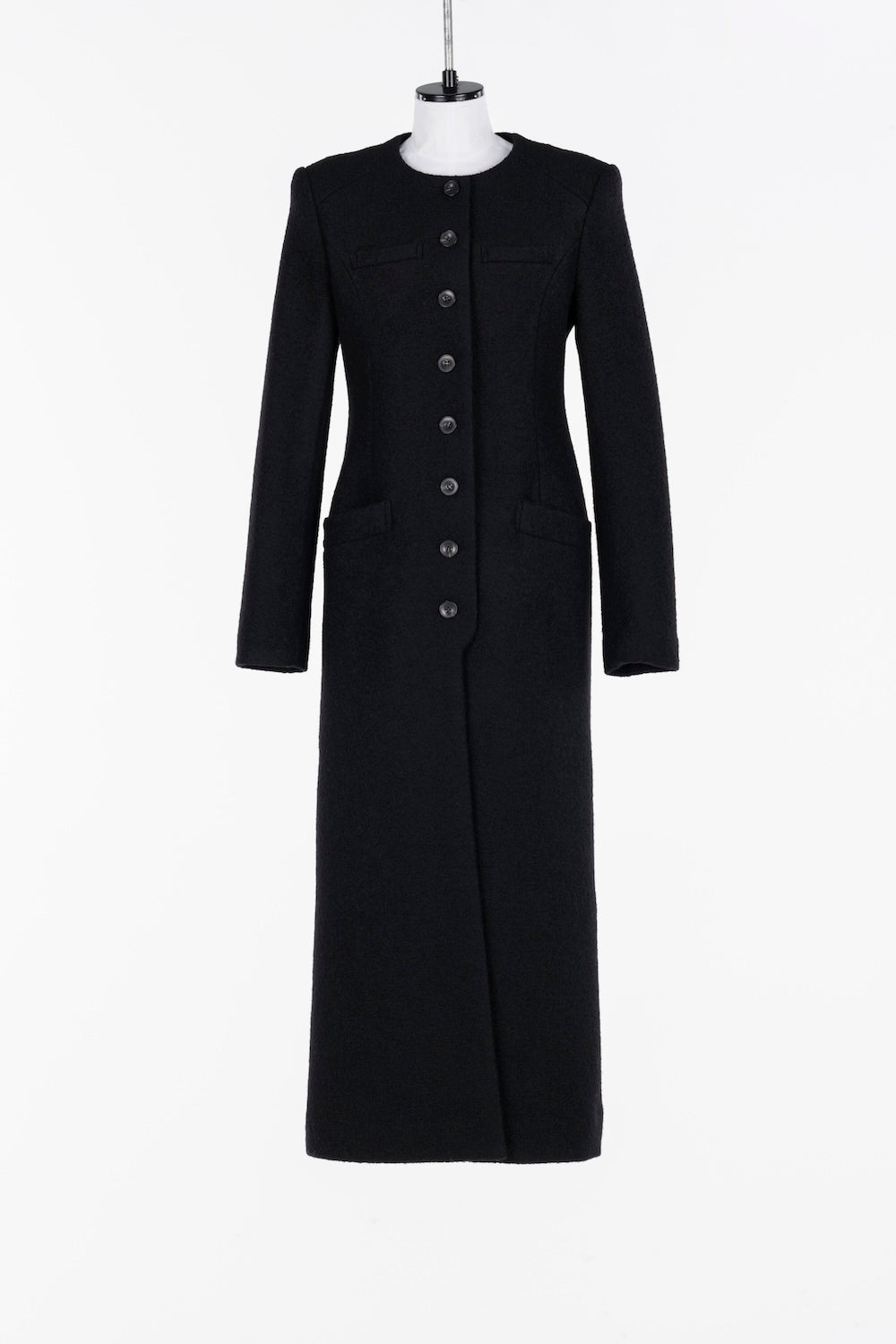 SINGLE BREASTED BOUCLE WOOL COAT - FETICO