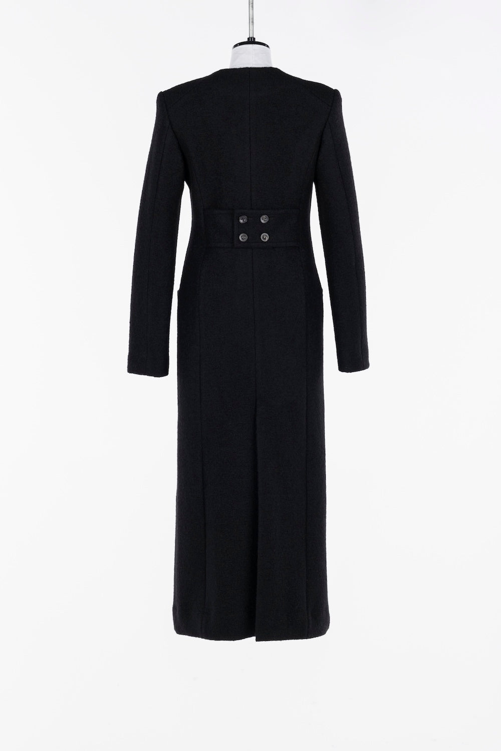 SINGLE BREASTED BOUCLE WOOL COAT - FETICO
