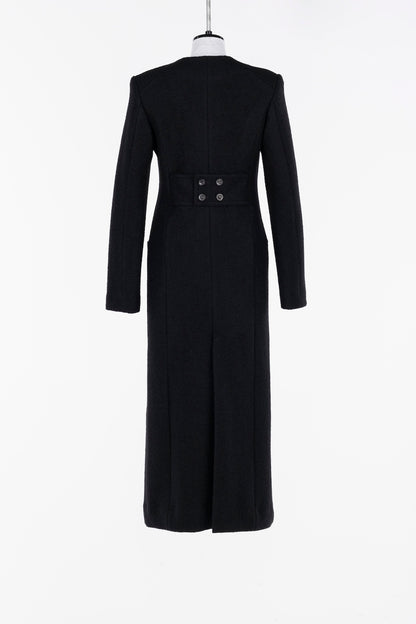 SINGLE BREASTED BOUCLE WOOL COAT - FETICO