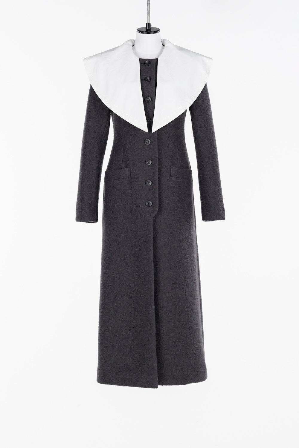 SINGLE BREASTED BOUCLE WOOL COAT - FETICO