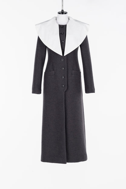 SINGLE BREASTED BOUCLE WOOL COAT - FETICO