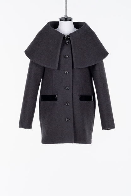 BOUCLE WOOL CAPE COAT - FETICO