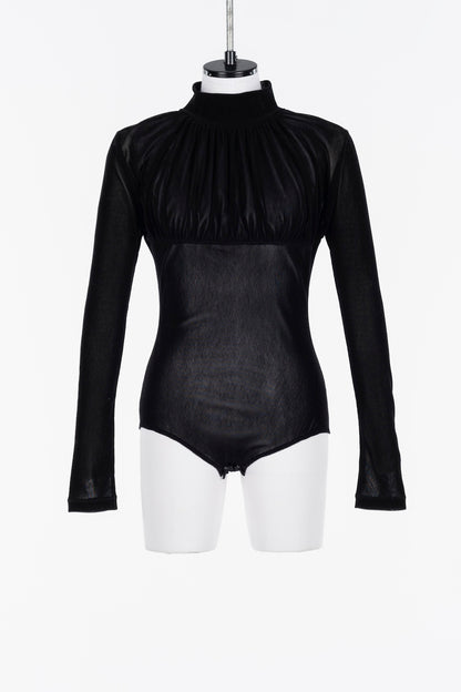 VELVET TULLE TURTLENECK BODYSUIT - FETICO