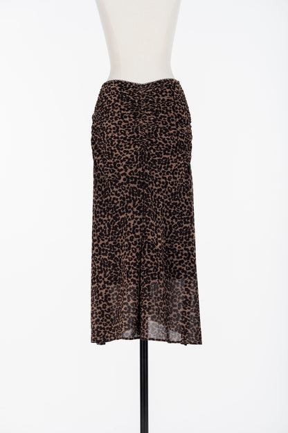 PRINTED VELVET TULLE GATHERED SKIRT - FETICO