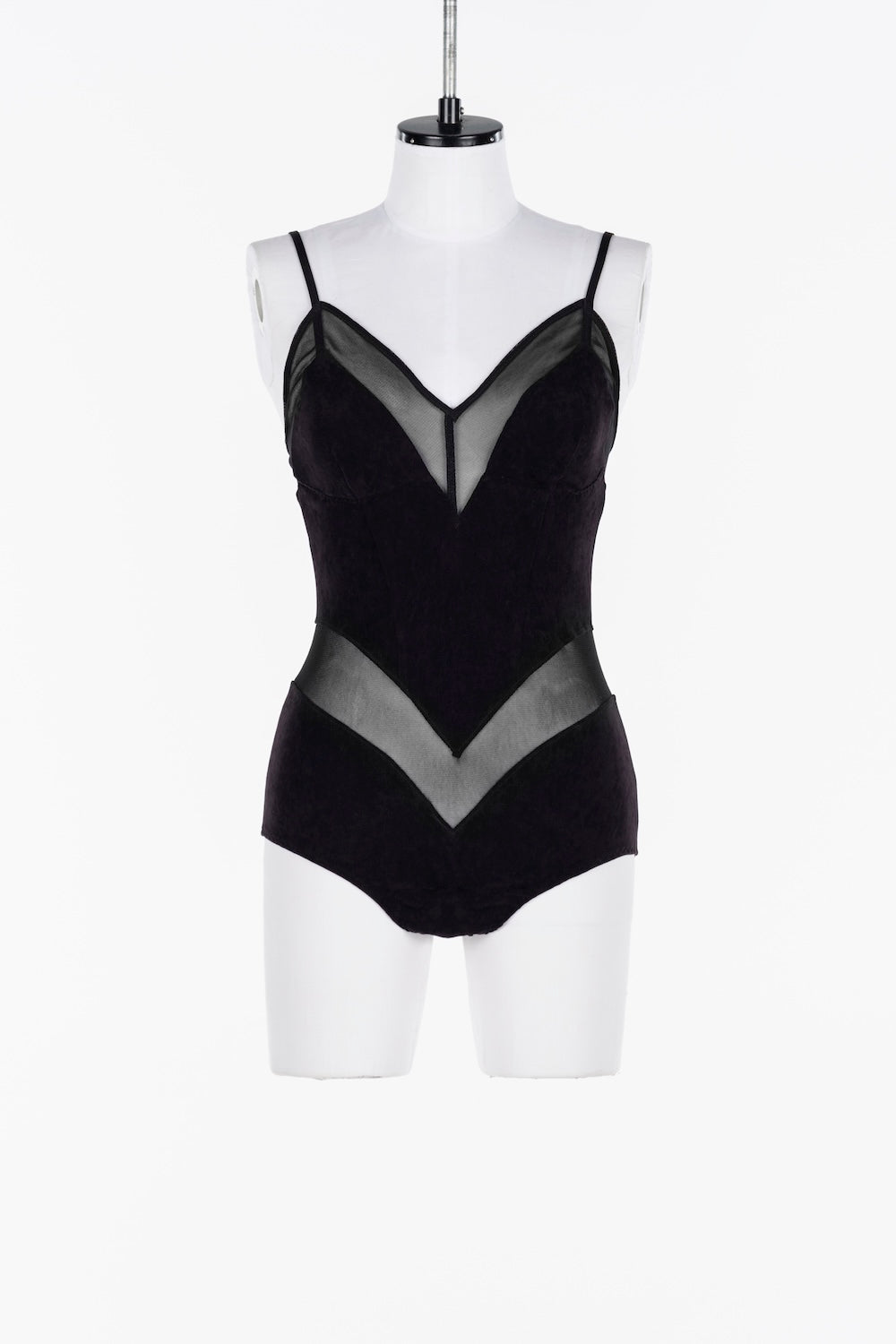 VELOUR PANELED BODYSUIT - FETICO