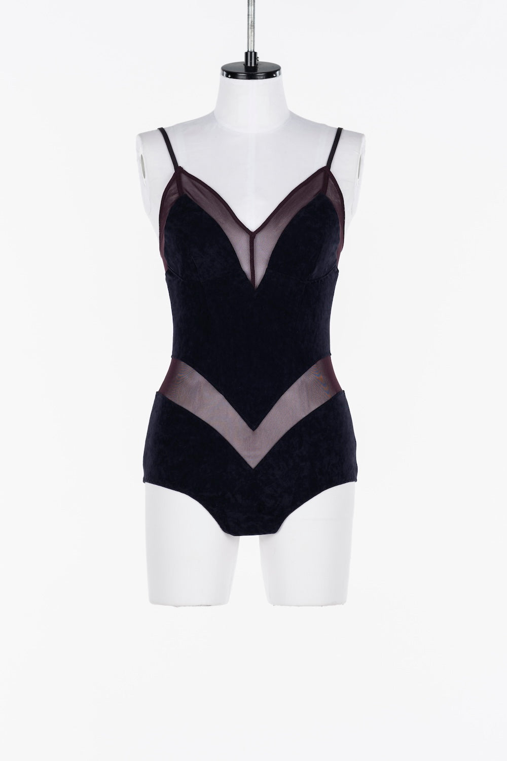 VELOUR PANELED BODYSUIT - FETICO