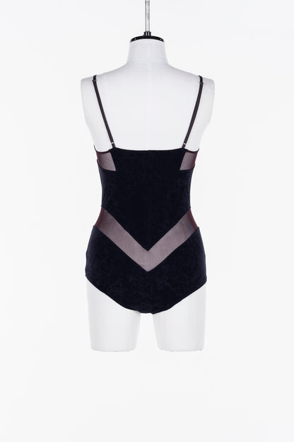 VELOUR PANELED BODYSUIT - FETICO