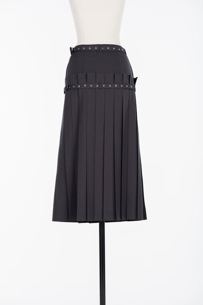 PLEATED WRAP MIDI SKIRT - FETICO