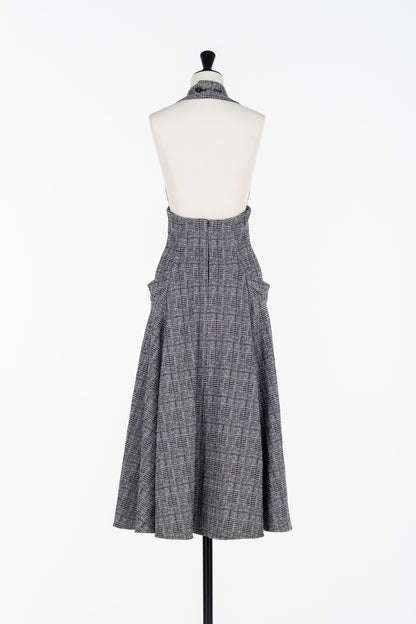 GLEN CHECK FLARED SKIRT - FETICO