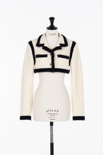 BOUCLE KNIT SHORT JACKET - FETICO