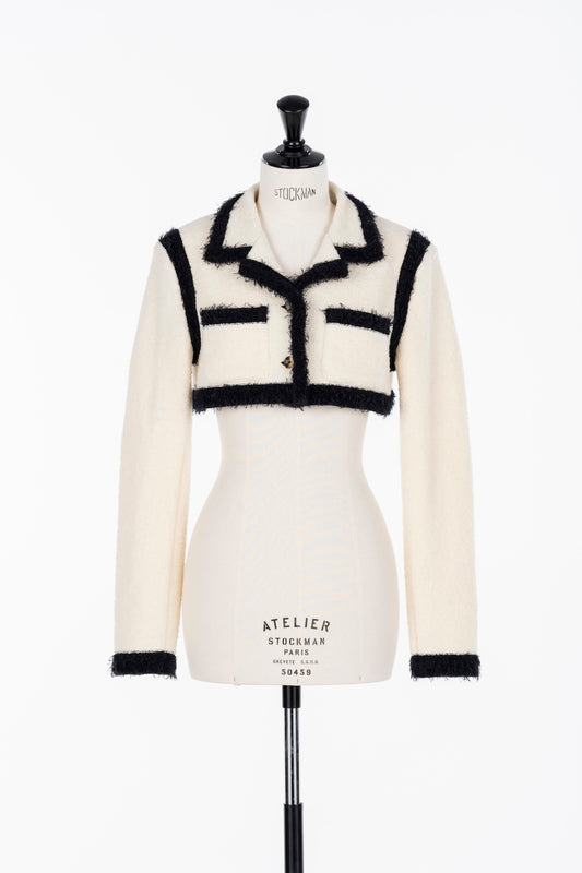 BOUCLE KNIT SHORT JACKET - FETICO