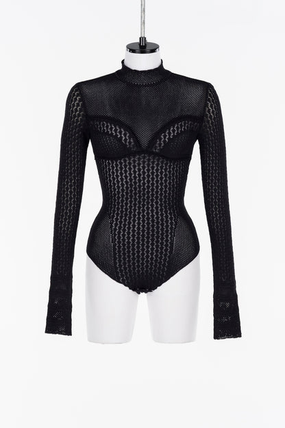LACE KNIT BODYSUIT - FETICO
