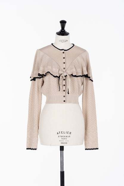 LACE KNIT CAPE CARDIGAN - FETICO