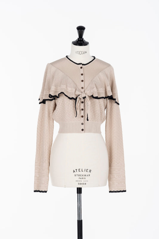 LACE KNIT CAPE CARDIGAN - FETICO