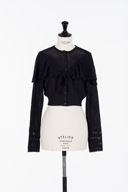 LACE KNIT CAPE CARDIGAN - FETICO