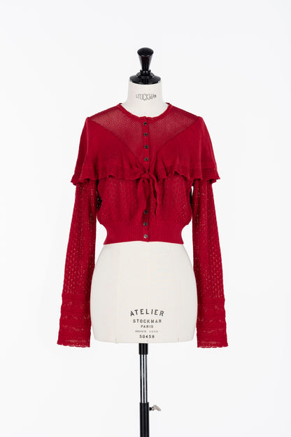 LACE KNIT CAPE CARDIGAN - FETICO