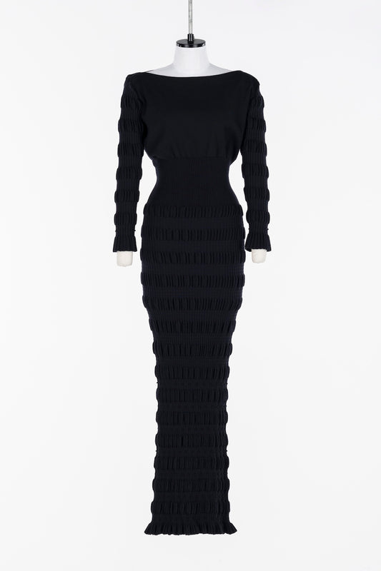STRIPE KNIT LONG DRESS - FETICO