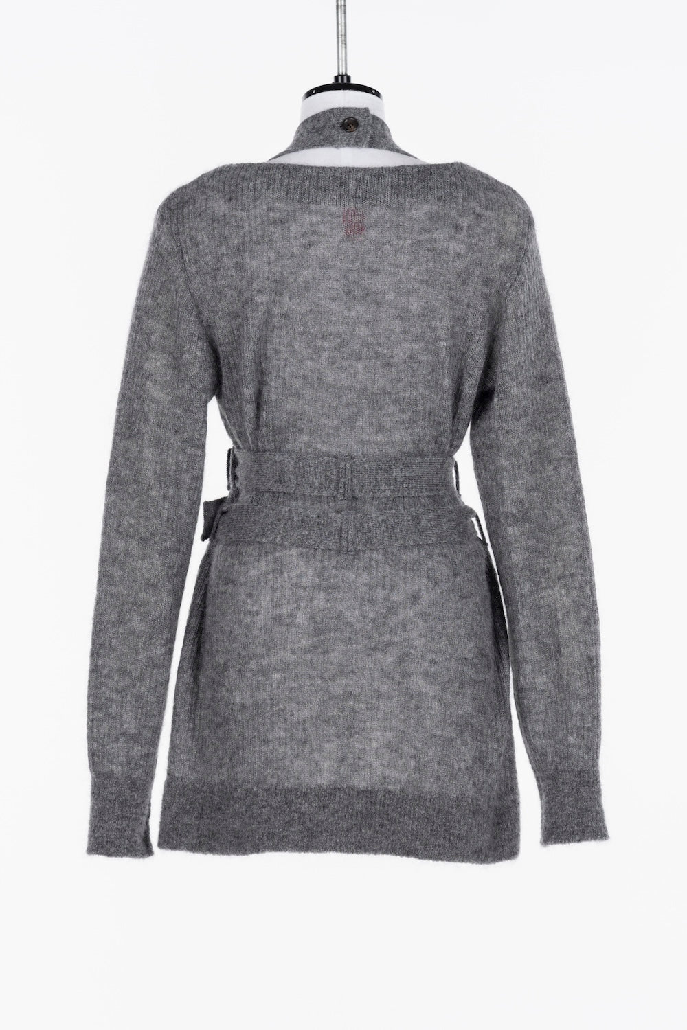 MOHAIR KNIT BELTED CARDIGAN - FETICO