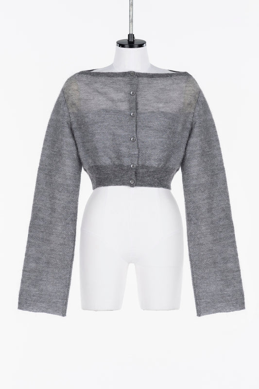 MOHAIR KNIT SHORT CARDIGAN - FETICO